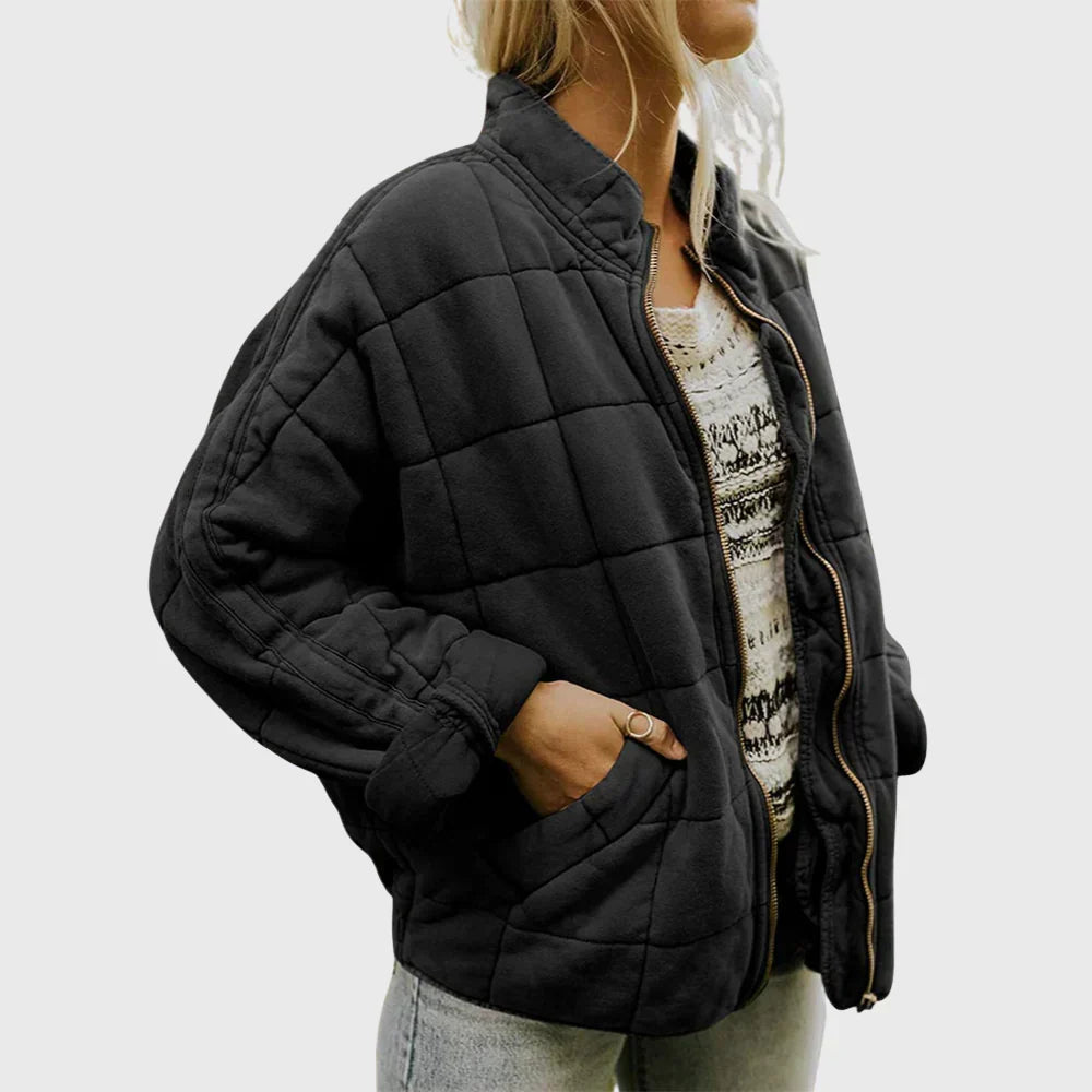 Marlowe | Women's Quilted Zip-Up Bomber Jacket