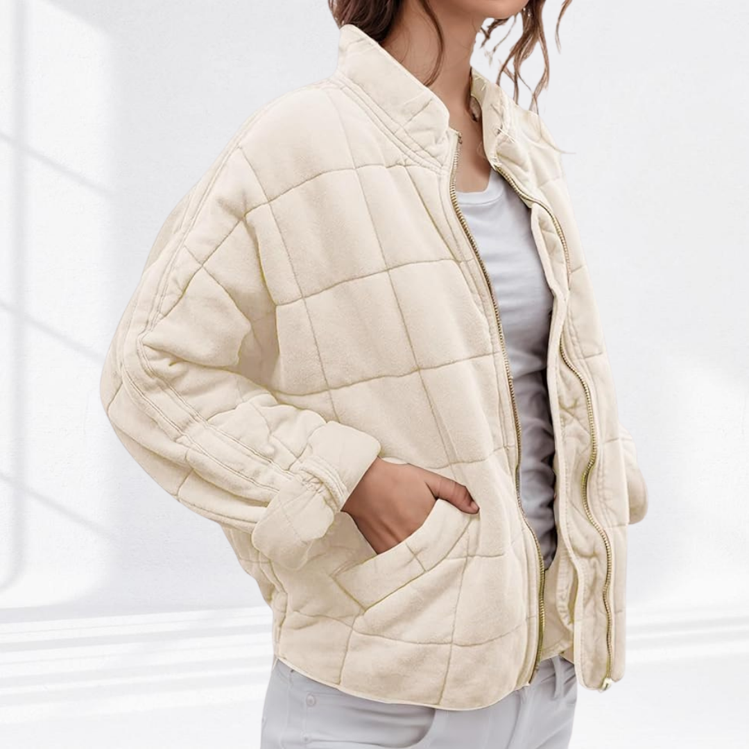 Marlowe | Women's Quilted Zip-Up Bomber Jacket
