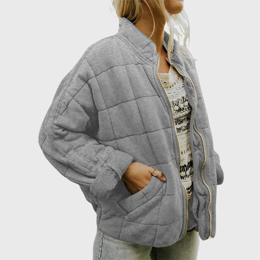Marlowe | Women's Quilted Zip-Up Bomber Jacket