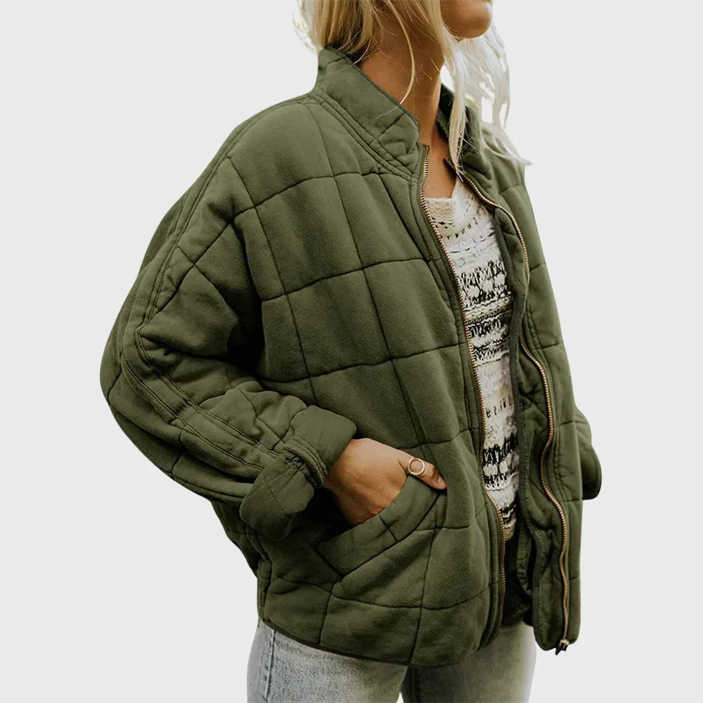 Marlowe | Women's Quilted Zip-Up Bomber Jacket