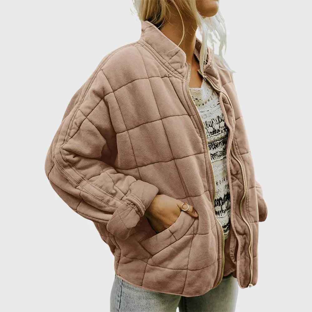 Marlowe | Women's Quilted Zip-Up Bomber Jacket
