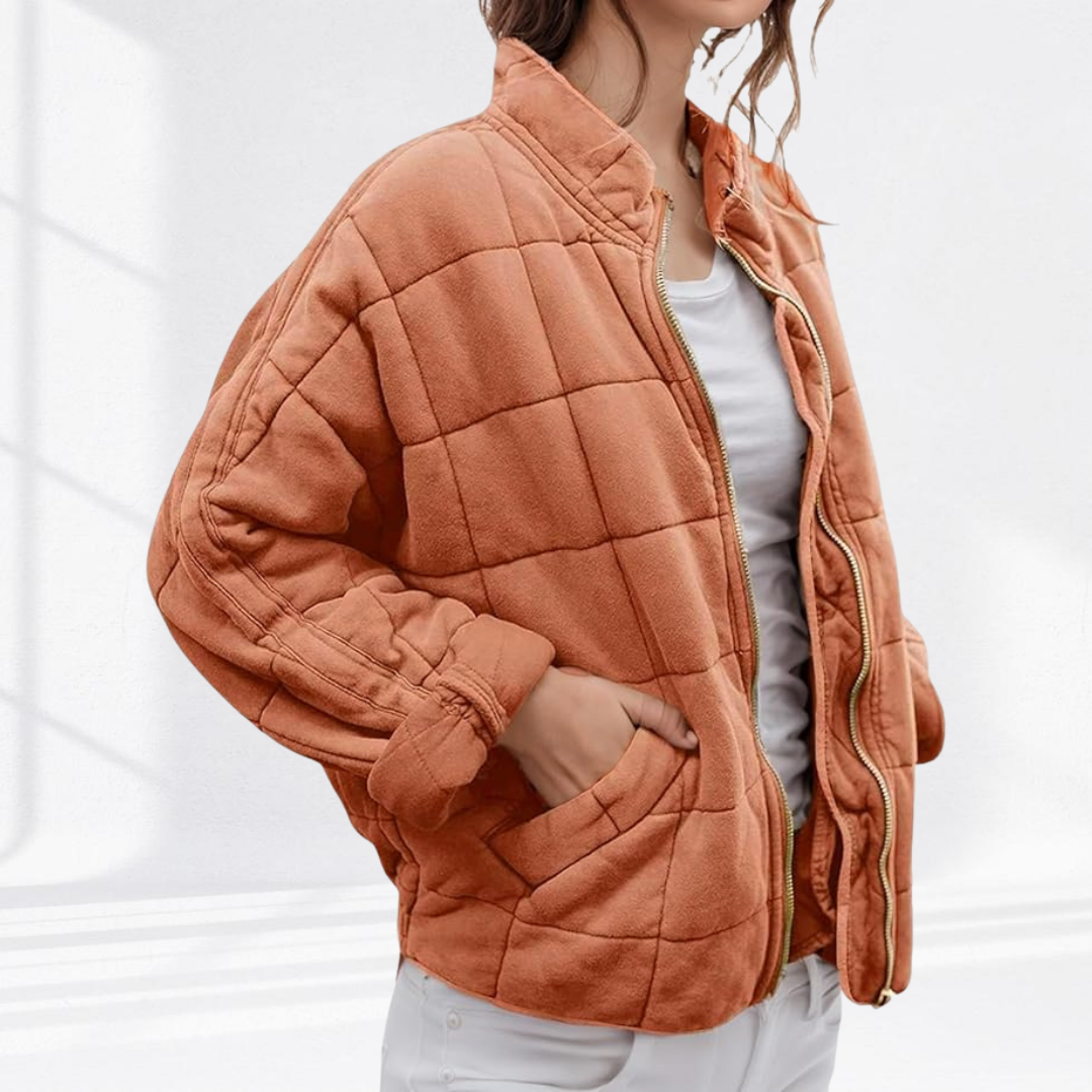 Marlowe | Women's Quilted Zip-Up Bomber Jacket
