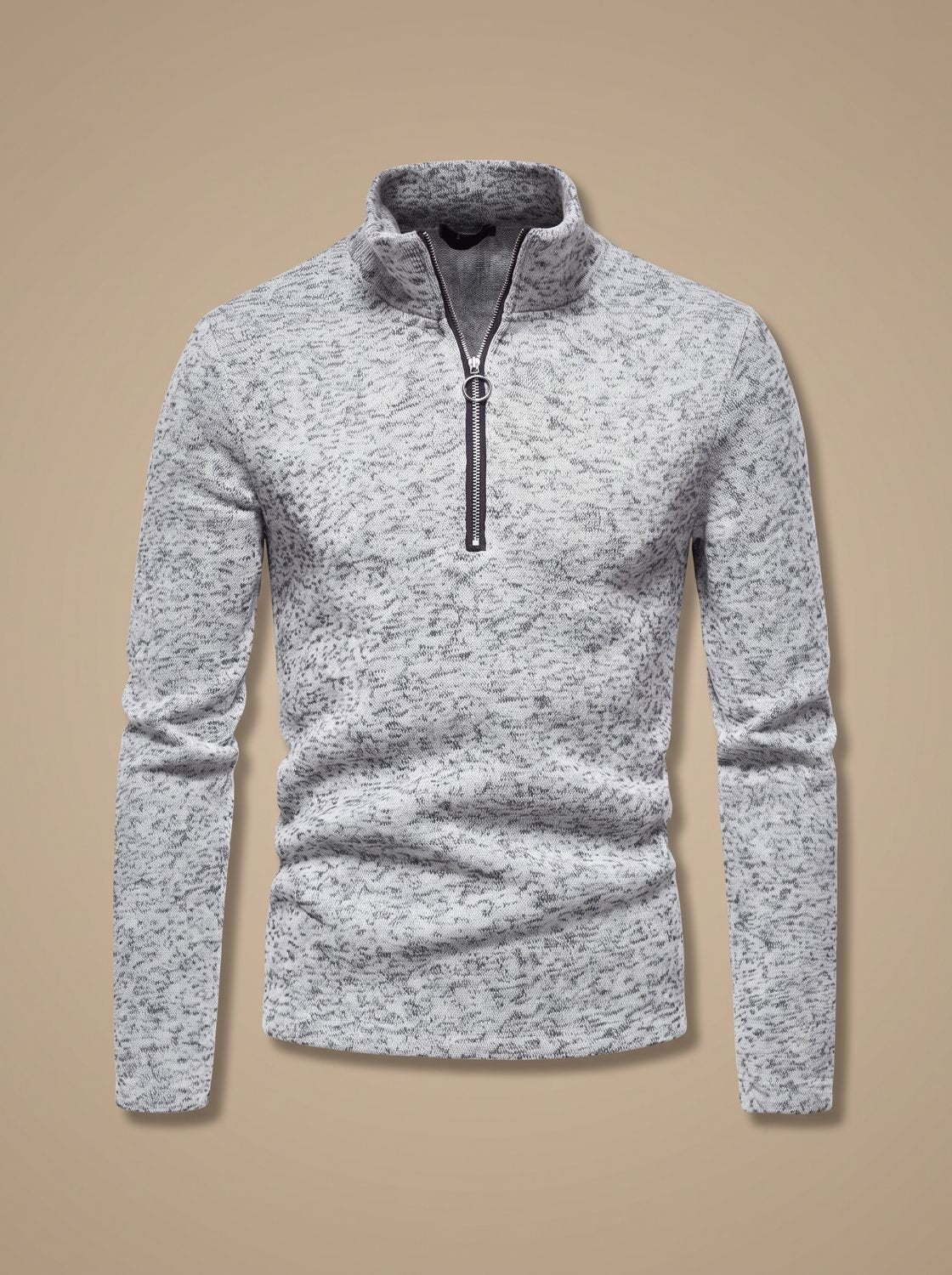 Mason | Men's Quarter-Zip Fine Knit Pullover Sweater Stand Collar Regular Fit
