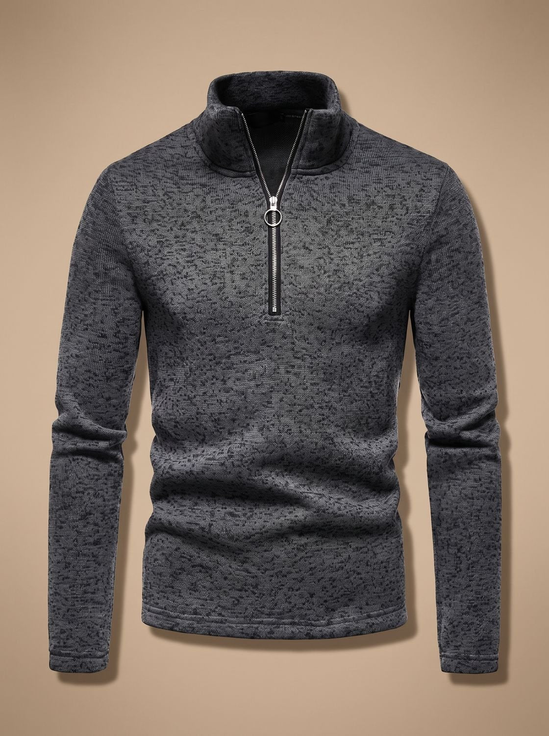 Mason | Men's Quarter-Zip Fine Knit Pullover Sweater Stand Collar Regular Fit