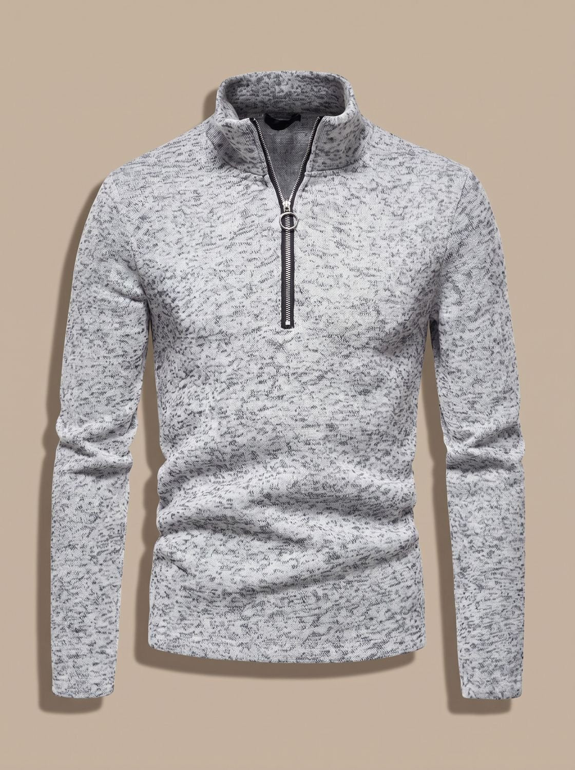 Mason | Men's Quarter-Zip Fine Knit Pullover Sweater Stand Collar Regular Fit