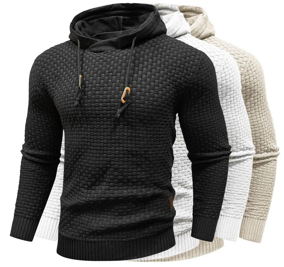 Men's Diagonal Drawstring Hoodie | Slim Fit Casual