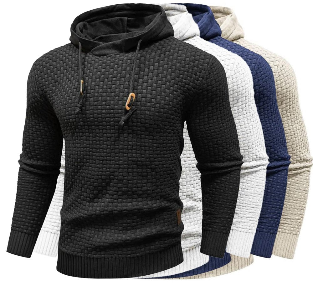 Men's Diagonal Drawstring Hoodie | Slim Fit Casual