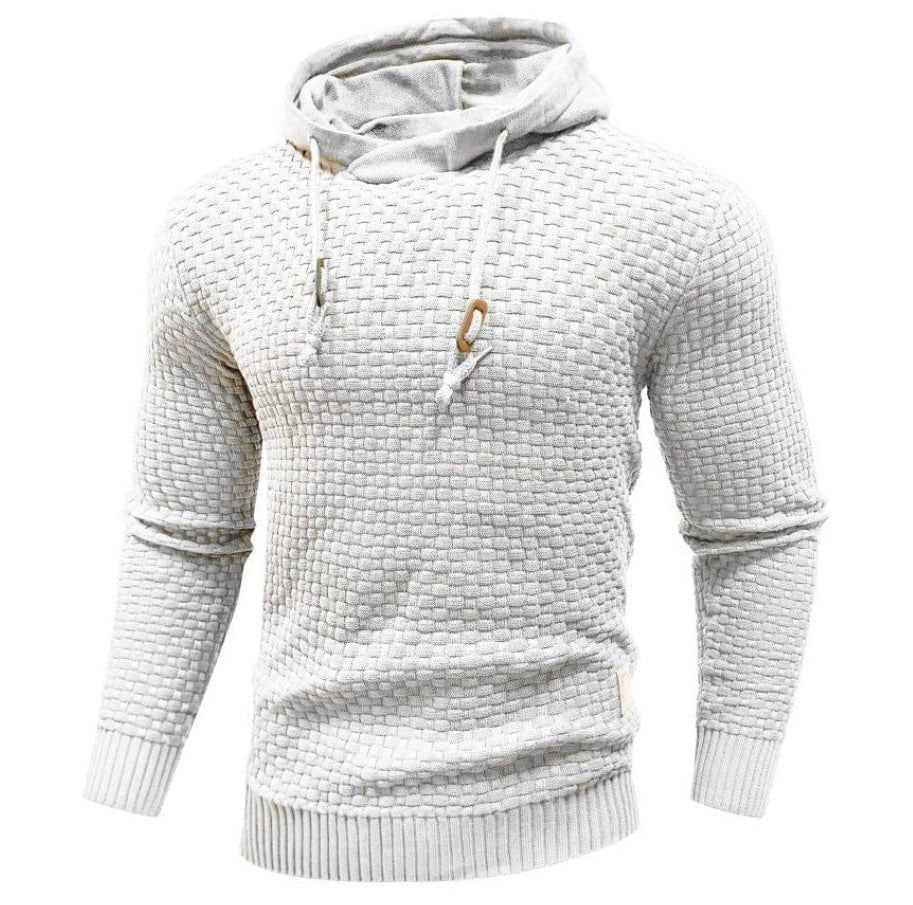 Men's Diagonal Drawstring Hoodie | Slim Fit Casual