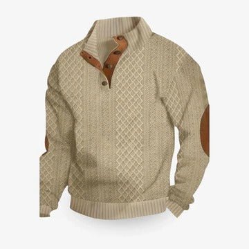 Men's Elbow Patch Pullover Sweater | Warm Knit