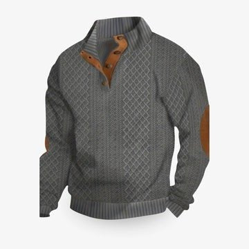 Men's Elbow Patch Pullover Sweater | Warm Knit