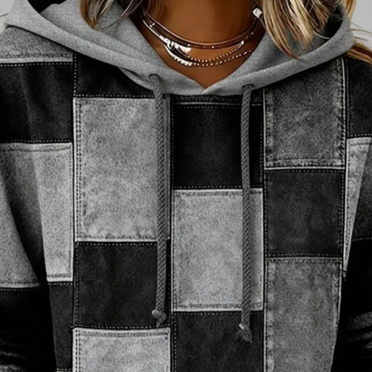 Men's Patchwork Panel Hoodie