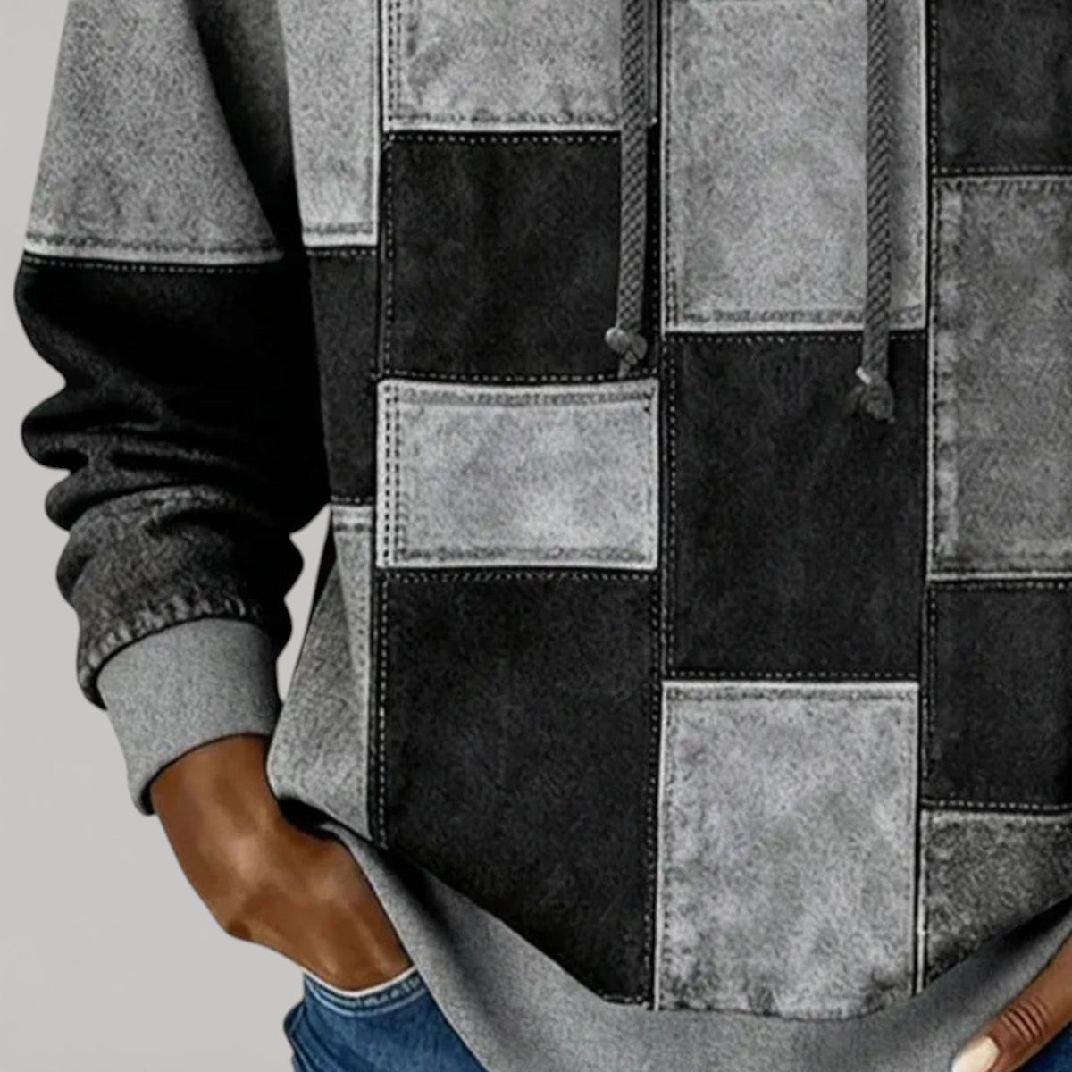 Men's Patchwork Panel Hoodie