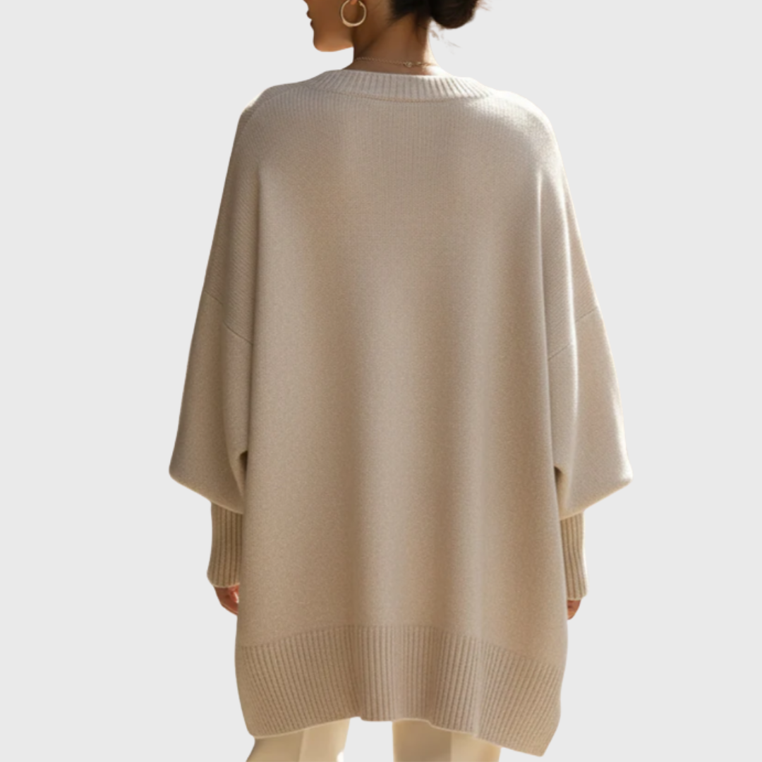 Meredith | Women's Asymmetric Hem Oversized Poncho Sweater