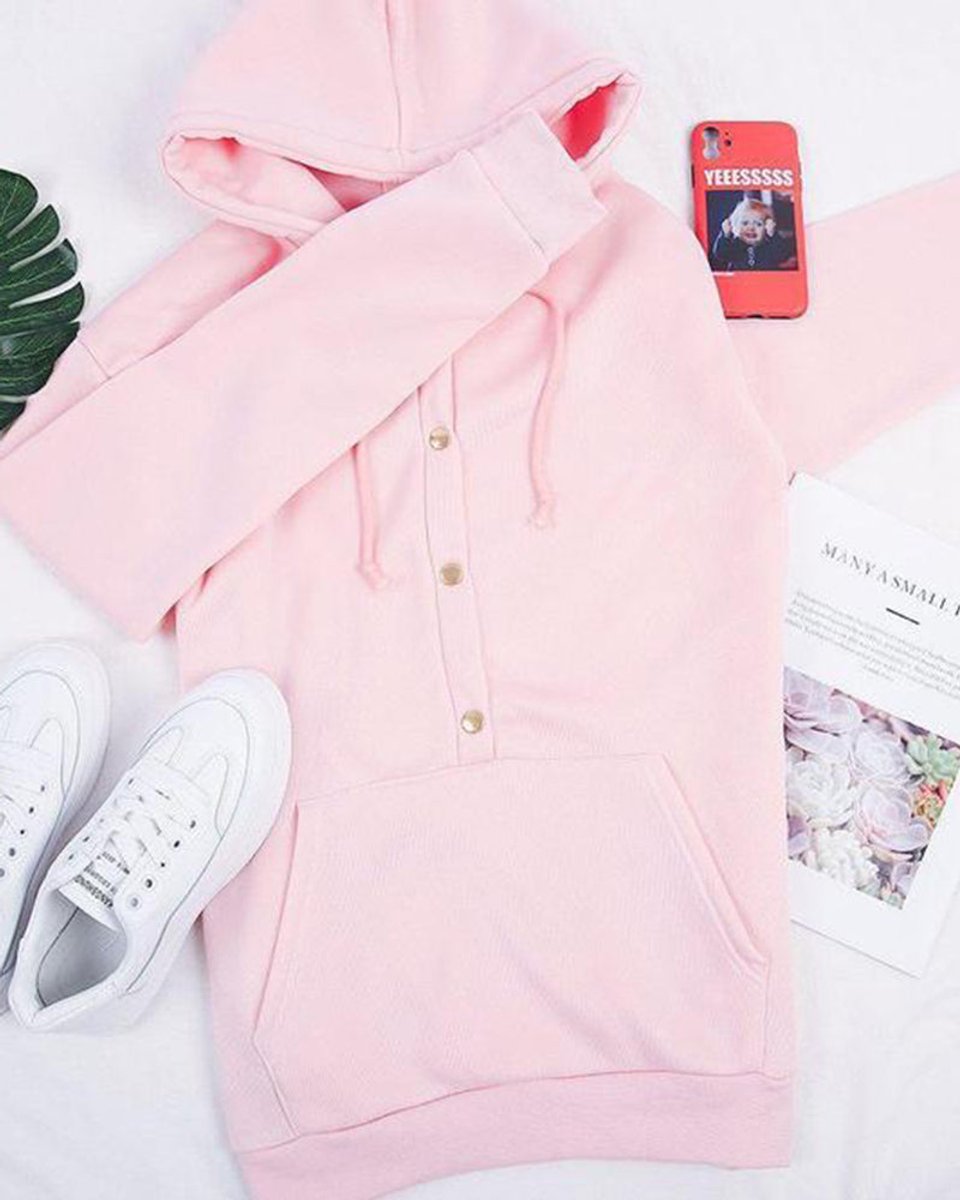 Nadia | Women's Snap Button Drawstring Hoodie