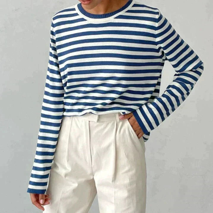 Nadia | Women's Striped Long Sleeve Sweatshirt