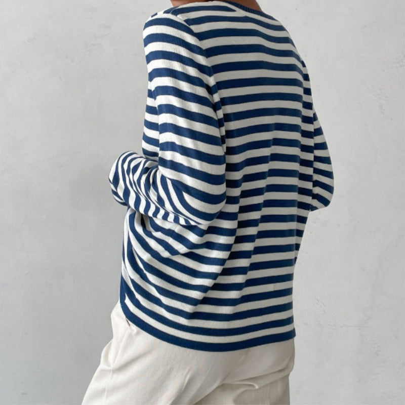 Nadia | Women's Striped Long Sleeve Sweatshirt