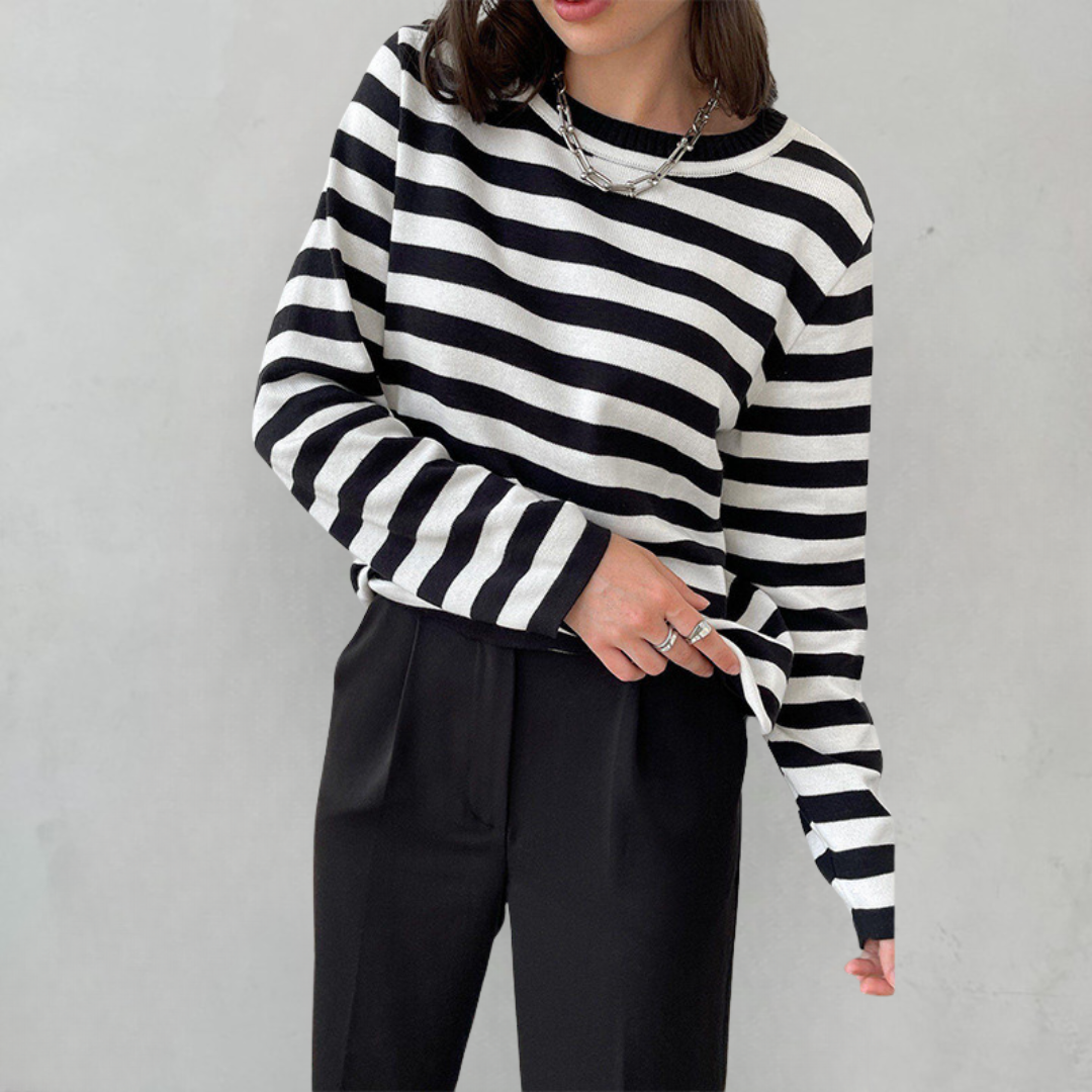 Nadia | Women's Striped Long Sleeve Sweatshirt