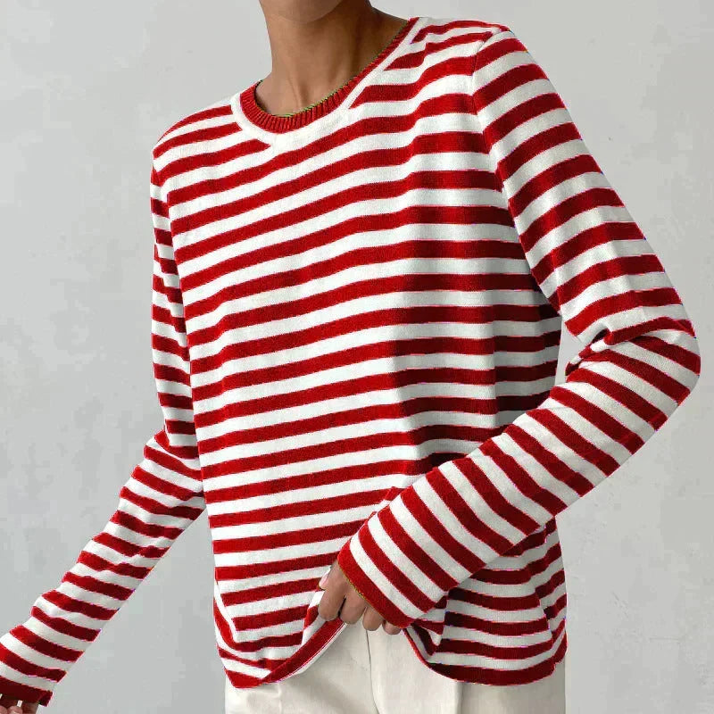 Nadia | Women's Striped Long Sleeve Sweatshirt