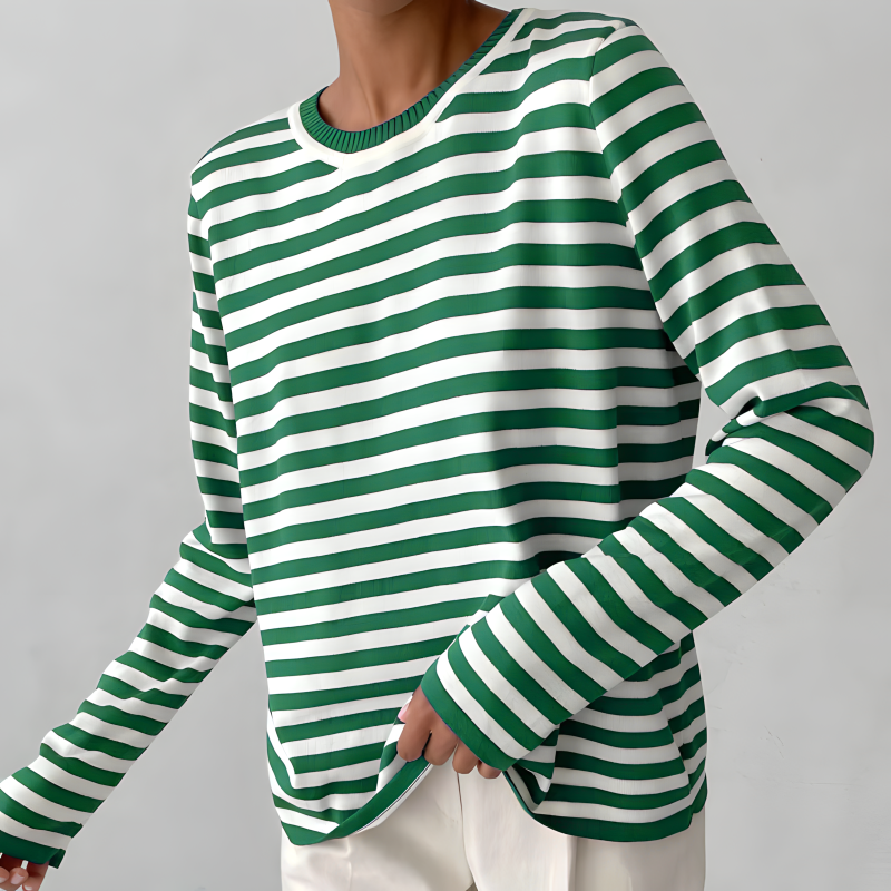 Nadia | Women's Striped Long Sleeve Sweatshirt