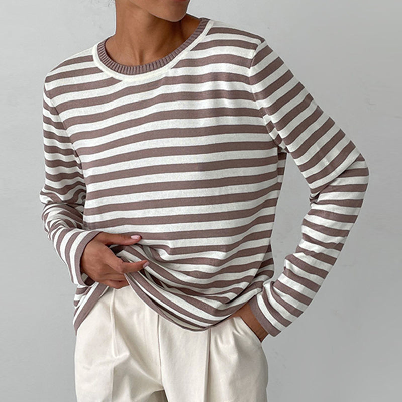 Nadia | Women's Striped Long Sleeve Sweatshirt