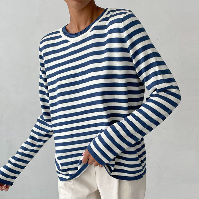 Nadia | Women's Striped Long Sleeve Sweatshirt