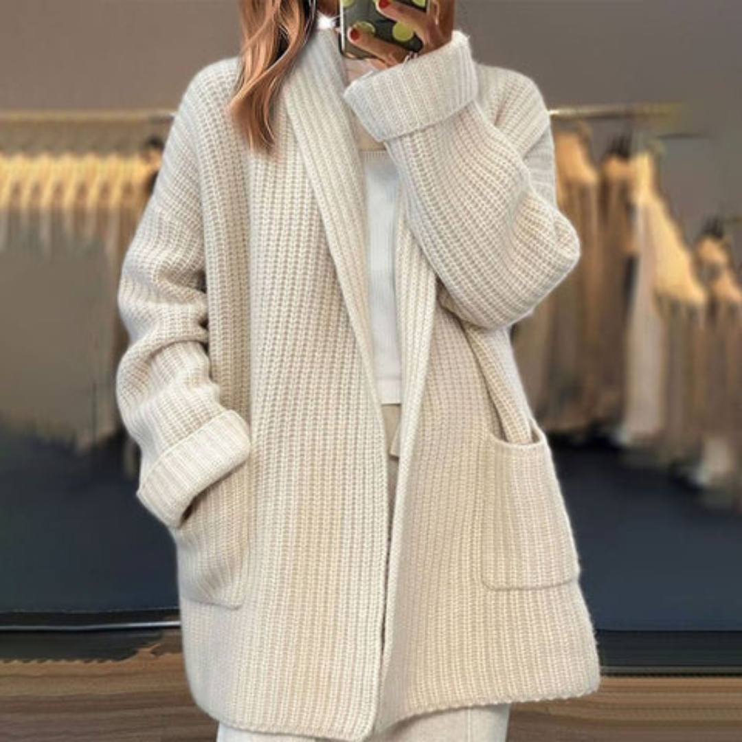 Naomi | Women's Cardigan with Open Front and Pockets