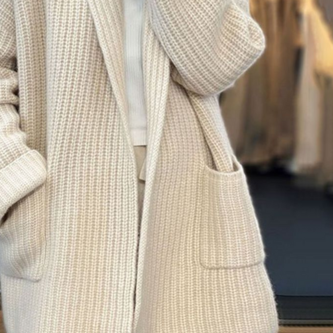 Naomi | Women's Cardigan with Open Front and Pockets