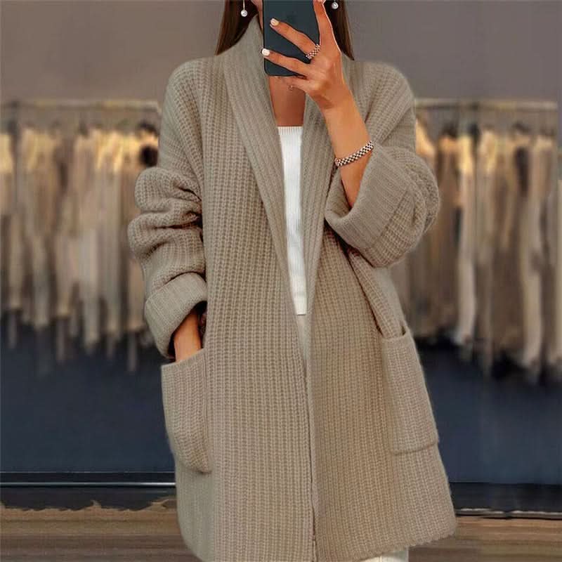 Naomi | Women's Cardigan with Open Front and Pockets