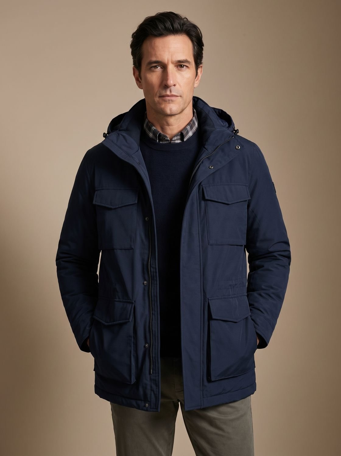 Nathan | Men's Hooded Multi-Pocket Insulated Military Parka Jacket