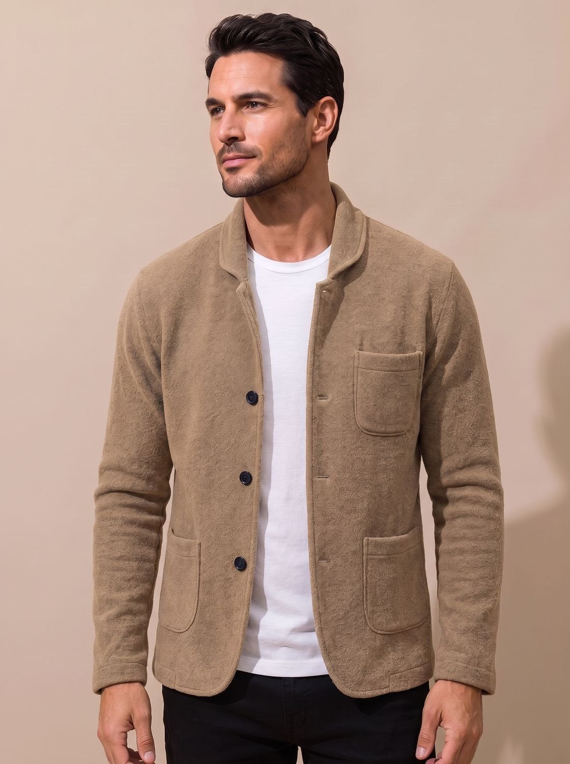 Nathan | Men's Slim-Fit Button-Front Knit Cardigan Blazer
