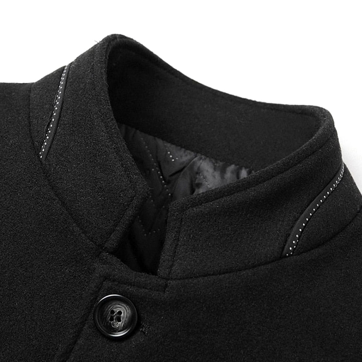 Nathan | Men's Wool Stand-Collar Tailored Overcoat