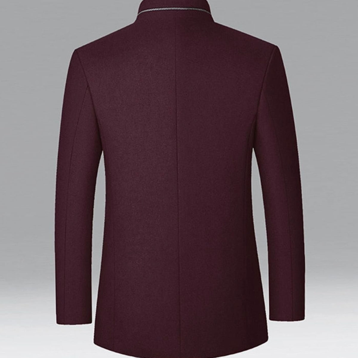 Nathan | Men's Wool Stand-Collar Tailored Overcoat