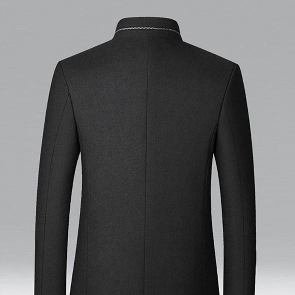 Nathan | Men's Wool Stand-Collar Tailored Overcoat