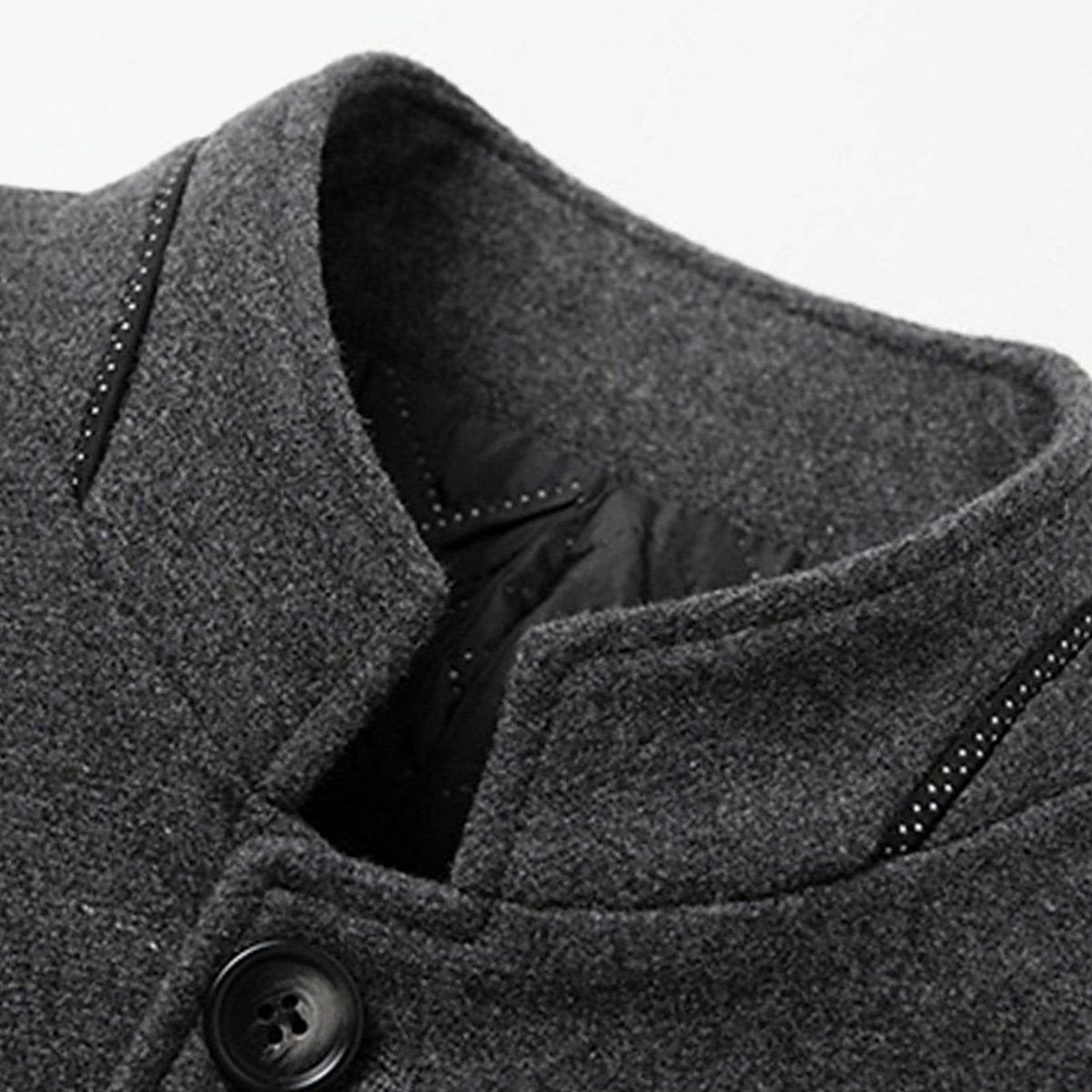 Nathan | Men's Wool Stand-Collar Tailored Overcoat