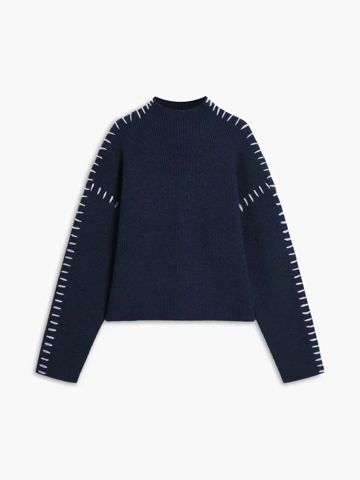 Nia | Women's Cropped Mock Neck Ribbed Sweater