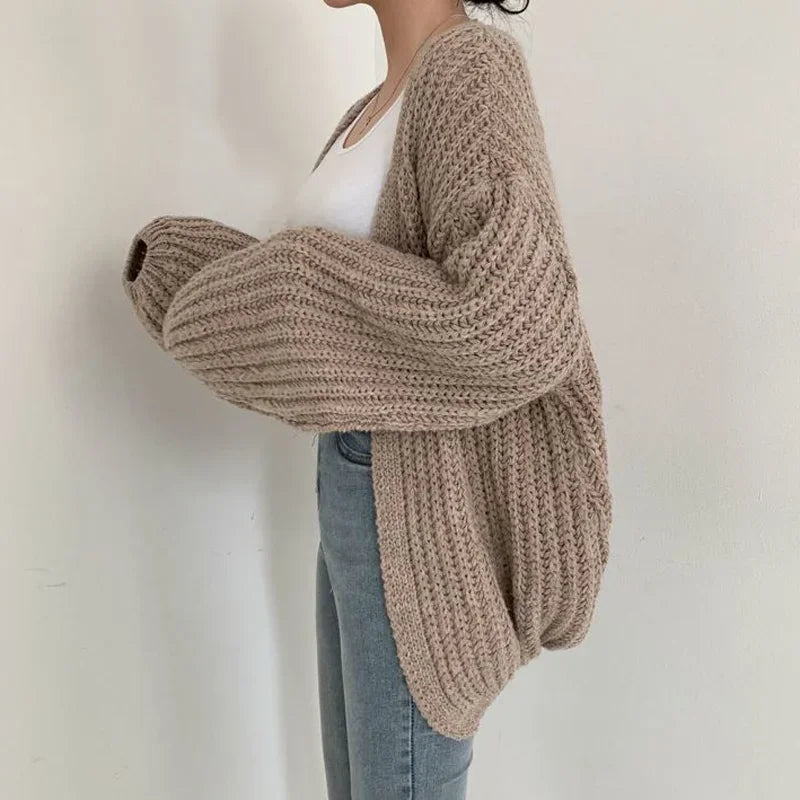 Odessa | Women's Oversized Balloon Sleeve Chunky Knit Cardigan