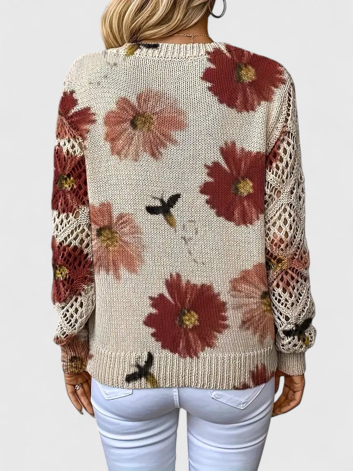 Odette | Women's Floral V-Neck Sweater