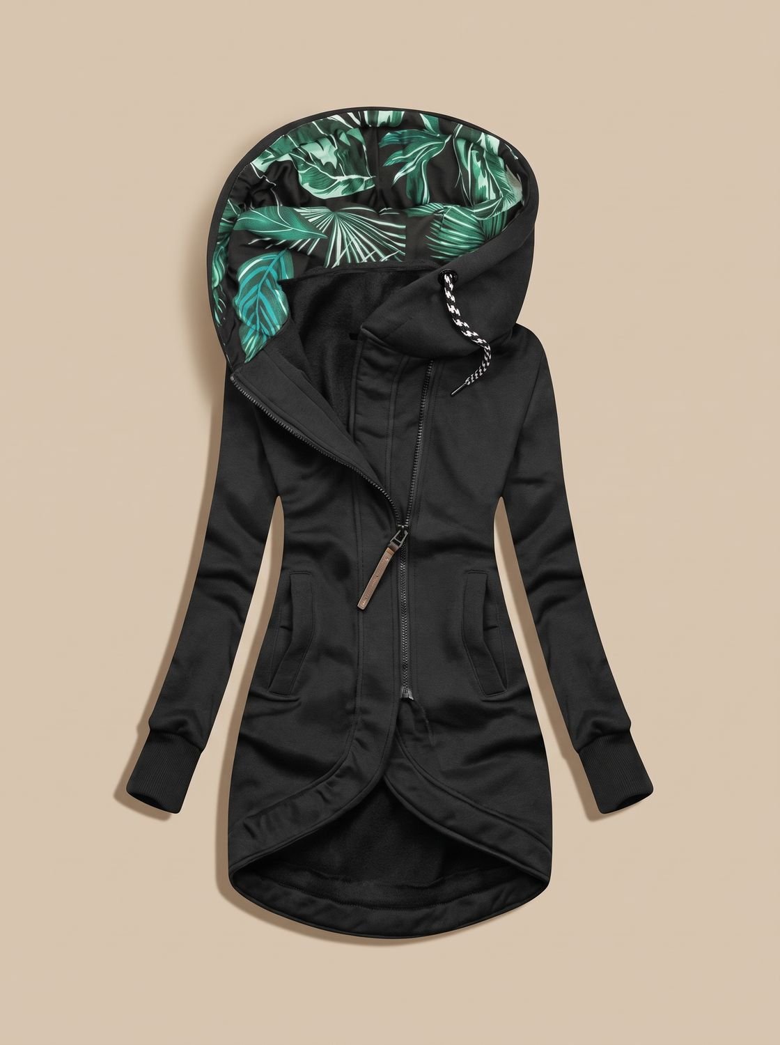 Olivia | Women's Comfy Zip-Up Hooded Jacket Tropical-Lined