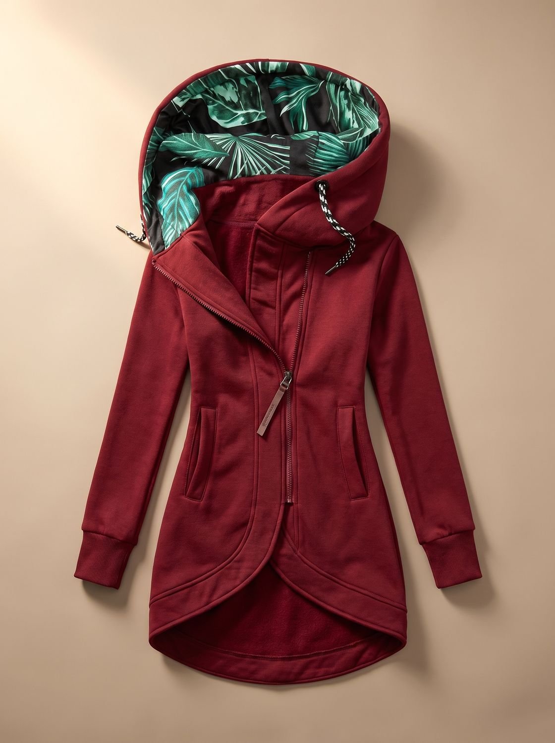 Olivia | Women's Comfy Zip-Up Hooded Jacket Tropical-Lined