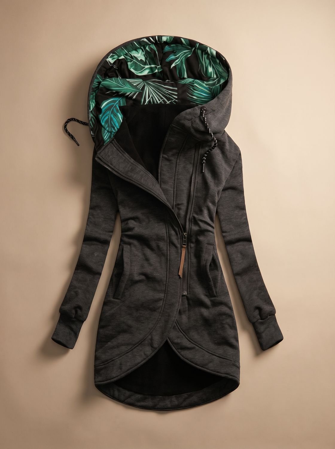 Olivia | Women's Comfy Zip-Up Hooded Jacket Tropical-Lined