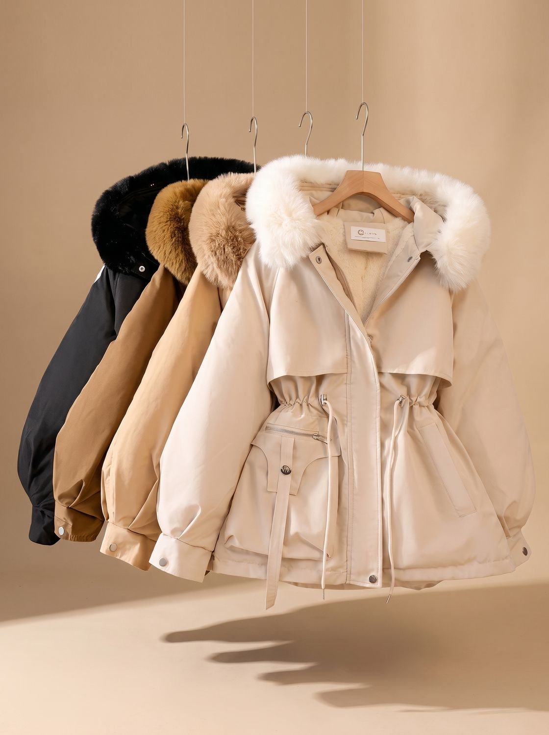 Olivia | Women's Elegant Faux-Fur Hooded Drawstring Puffer Jacket