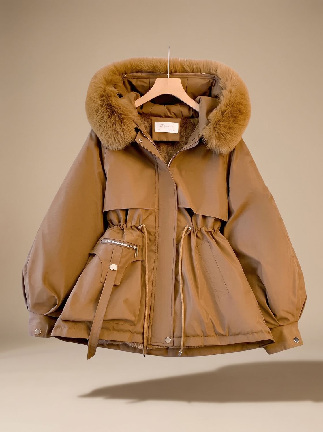 Olivia | Women's Elegant Faux-Fur Hooded Drawstring Puffer Jacket