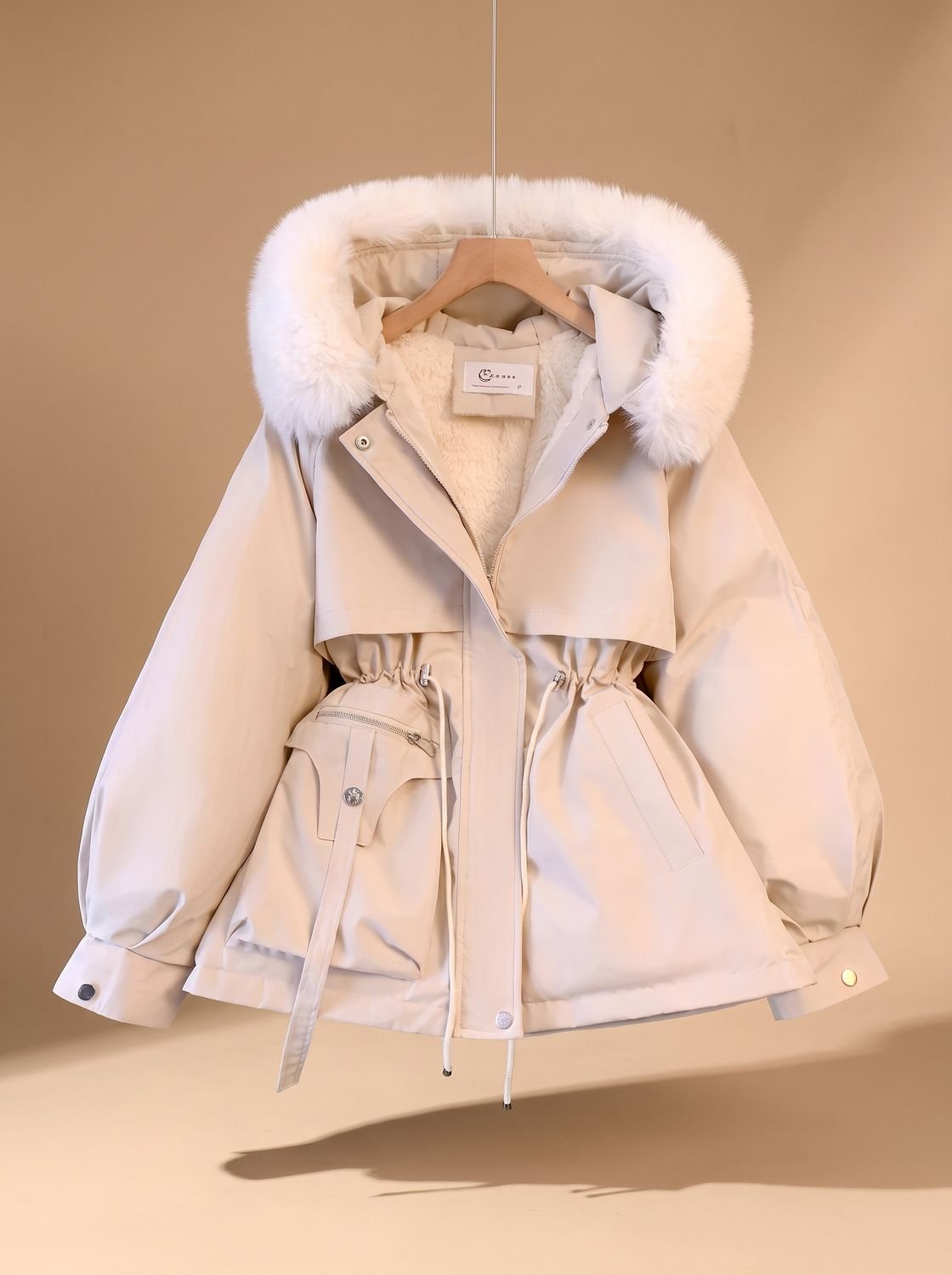 Olivia | Women's Elegant Faux-Fur Hooded Drawstring Puffer Jacket