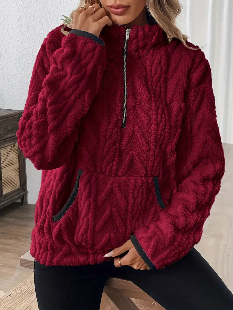 Paloma | Women's Quarter-Zip Cable Knit Pullover Sweater