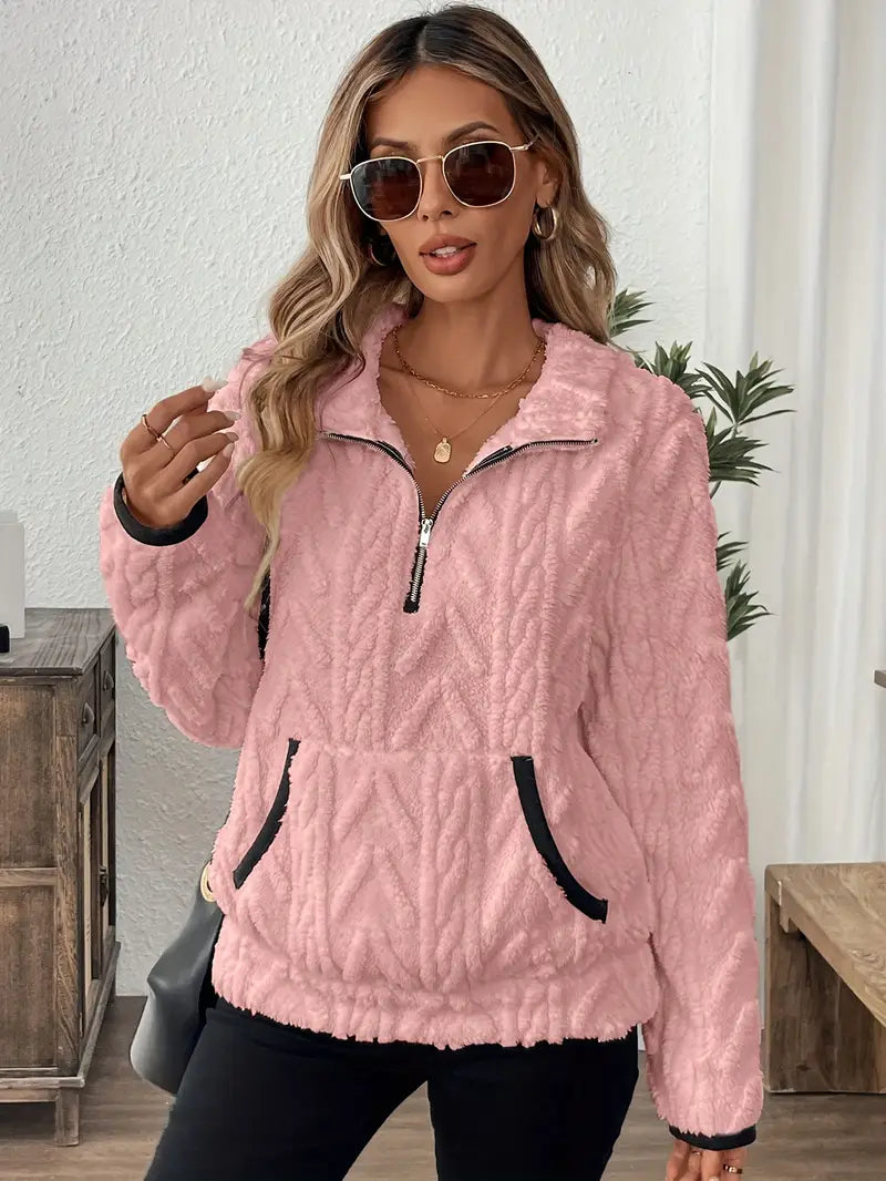Paloma | Women's Quarter-Zip Cable Knit Pullover Sweater