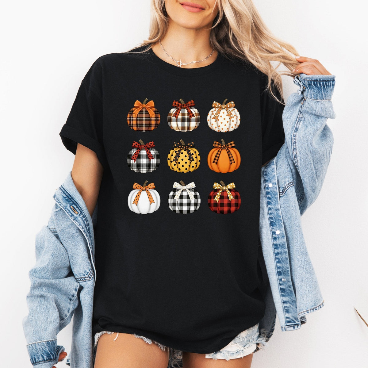 Patterned Pumpkins Graphic T-Shirt for Adults
