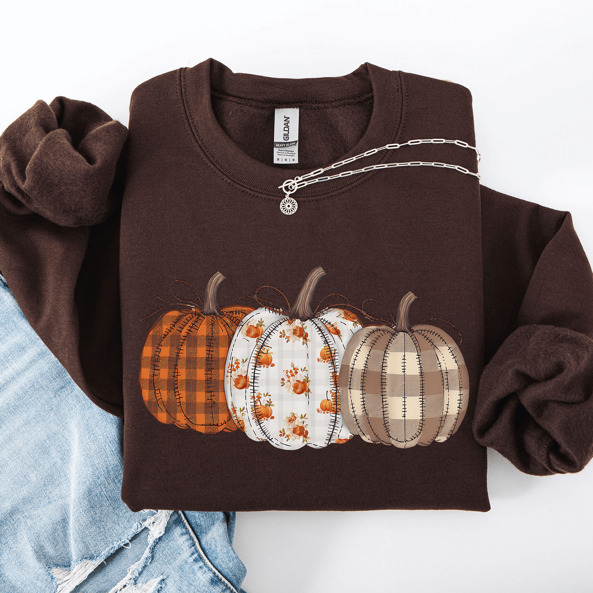 Patterned Pumpkins Halloween Sweatshirt