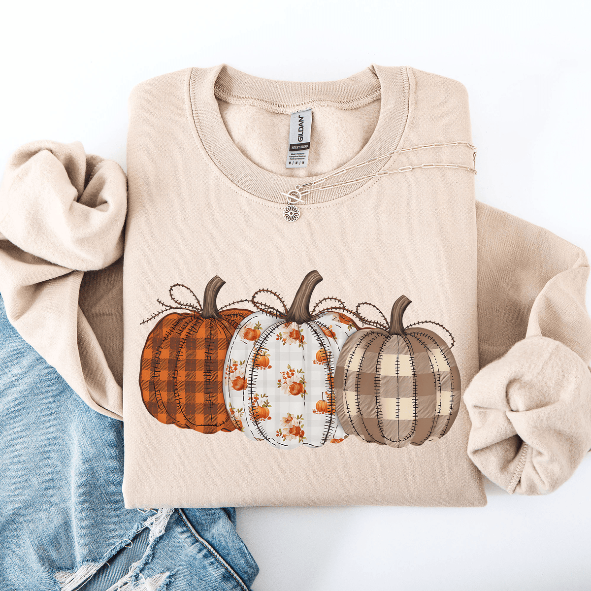 Patterned Pumpkins Halloween Sweatshirt