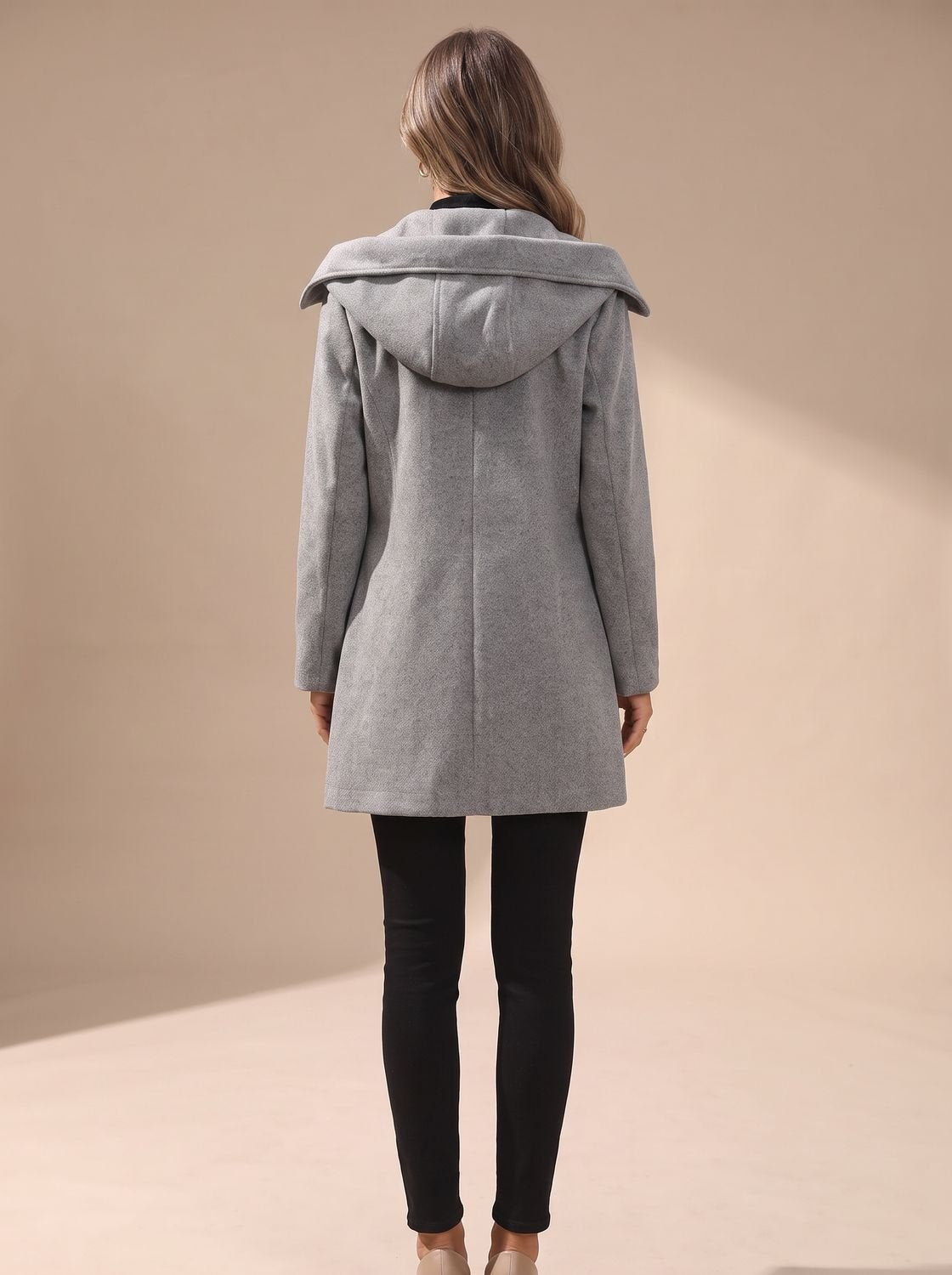 Penelope | Women's Double-Breasted Lapel Wool-Blend Coat with Pockets