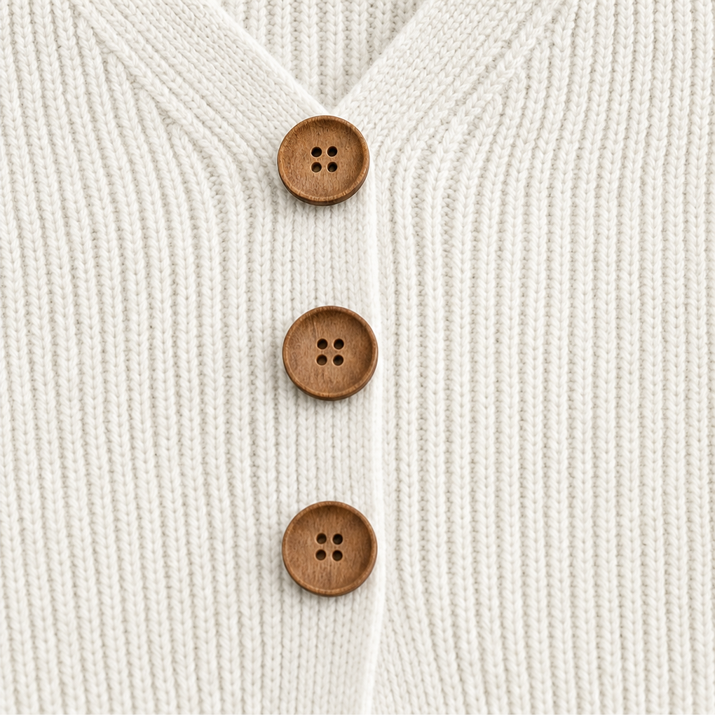 Remi | Women's Sweater with V-Neck and Ruffle Cuffs